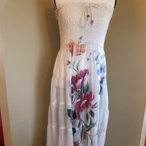 White Sundress with Floral print on front